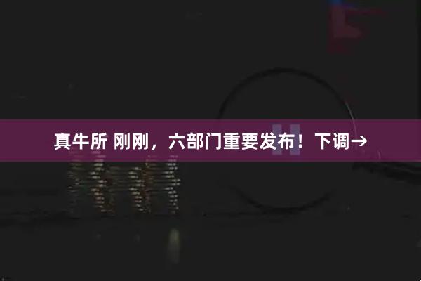 真牛所 刚刚，六部门重要发布！下调→